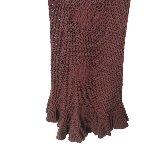 Free People Beach XS Mykonos Open Knit Crochet‎ Sweater Dress Boho Festival - Picture 5 of 5